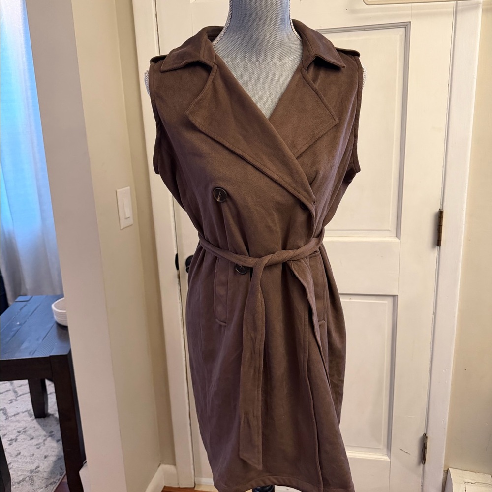 Sincerely Jules Suede-Look Vest in Brown